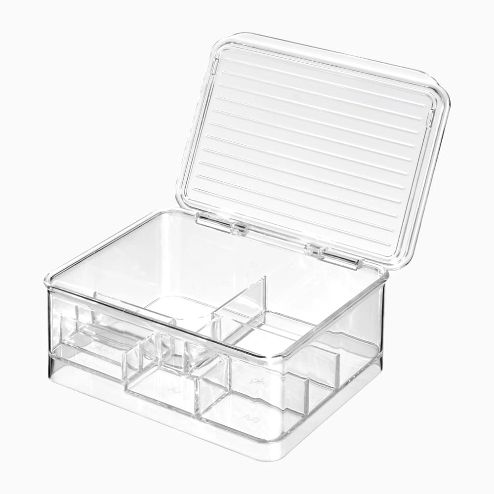 Batterikasse med låg – Transparent – 17cm x 12cm x 7,5cm – Karoline