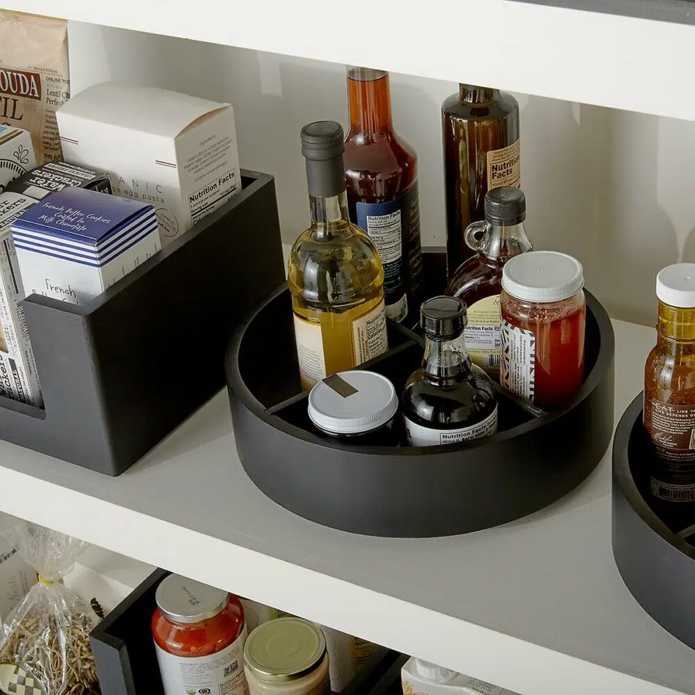The Home Edit – Turntable i kejsertræ med rum (sort)