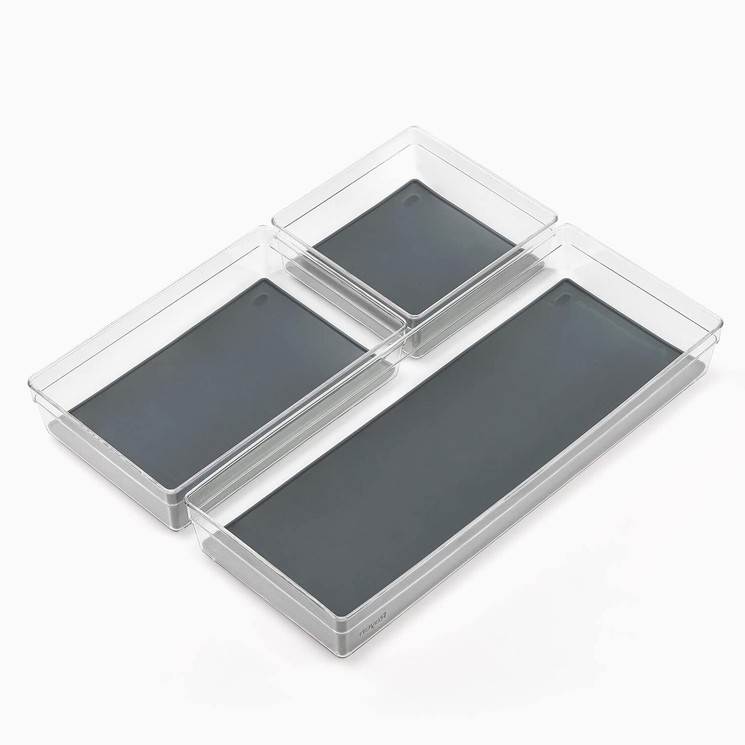 Skuffekasser (sæt med 3 stk.) – Transparent – 31cm x 38cm x 5cm – Malou