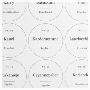 Rosalia - Runde etiketter til krydderiglas (2 varianter)