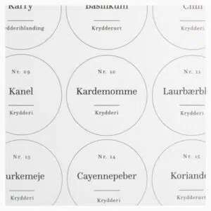 Rosalia - Runde etiketter til krydderiglas (2 varianter)
