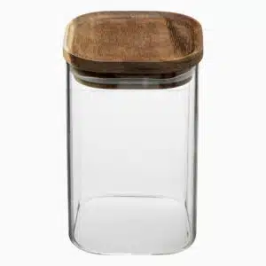 Mina - Opbevaringsglas med låg af akacietræ (4 størrelser)