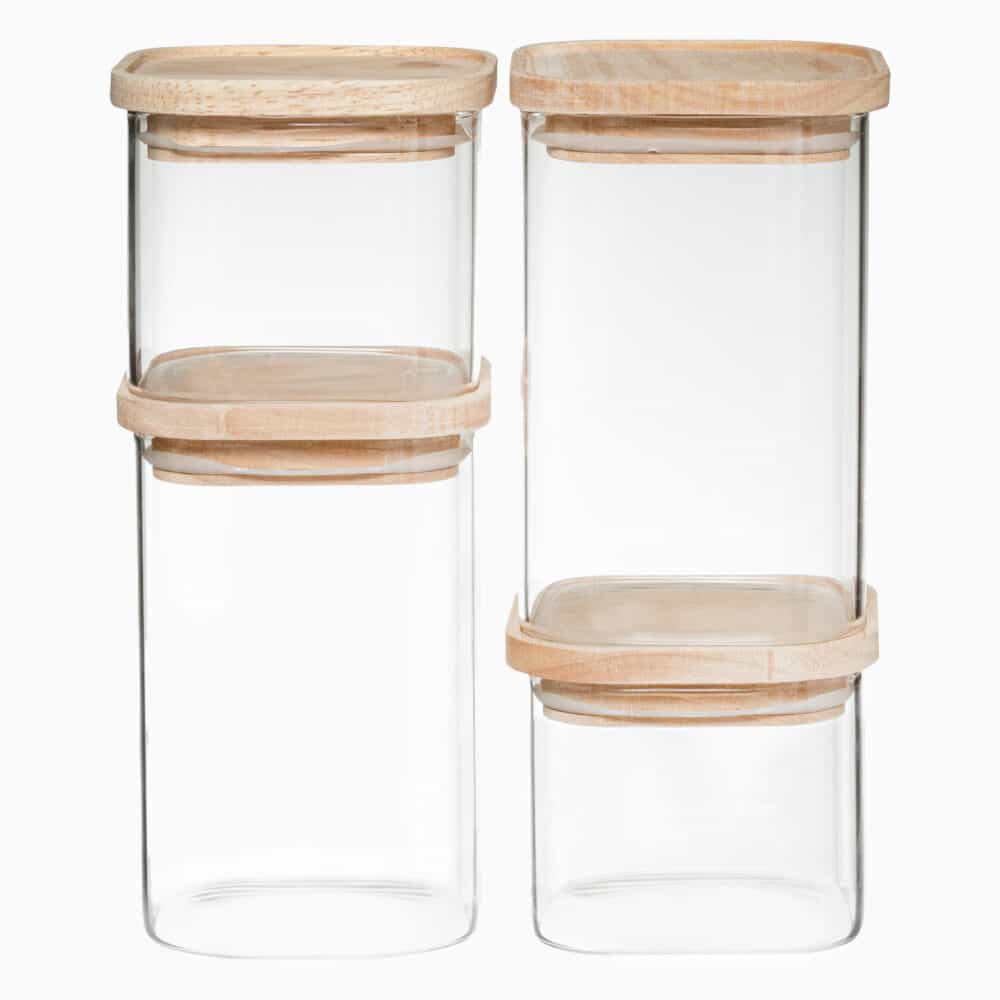Flora – Opbevaringsglas med trælåg