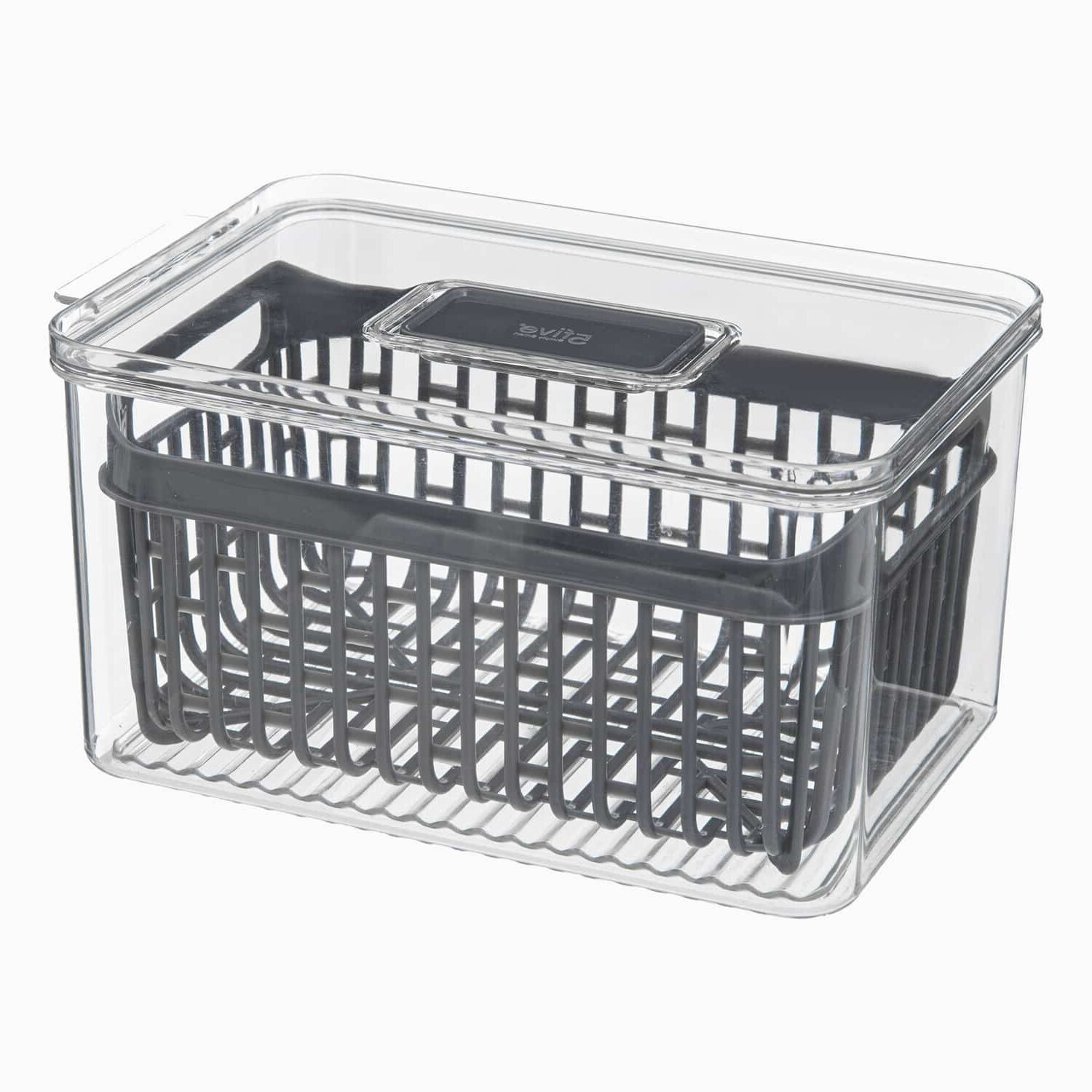 Køleskabskasse til salat og grønt – Transparent – 24cm x 15,5cm x 12,2cm – Fernanda