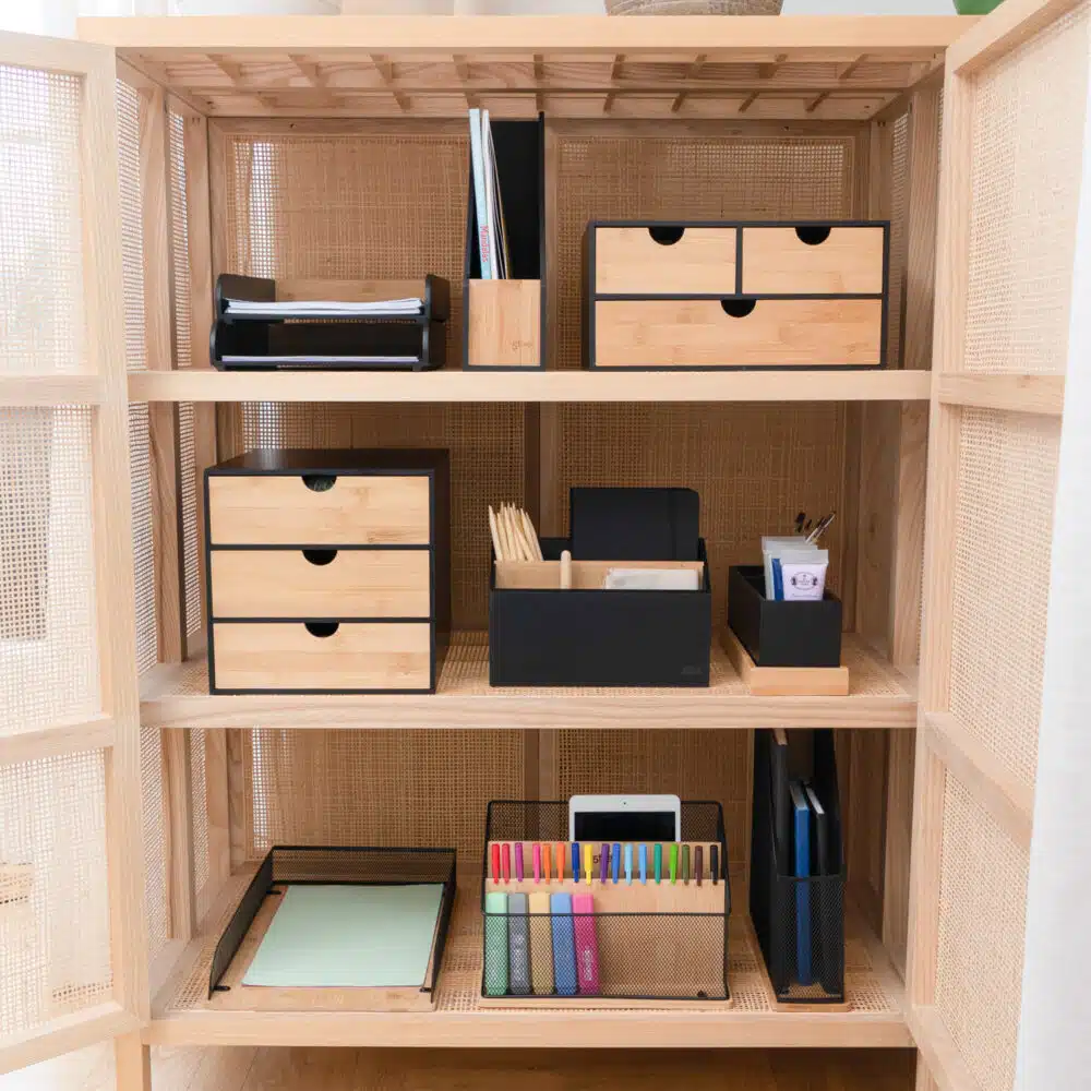 Brooklyn – Skrivebord organizer i bambus og metal