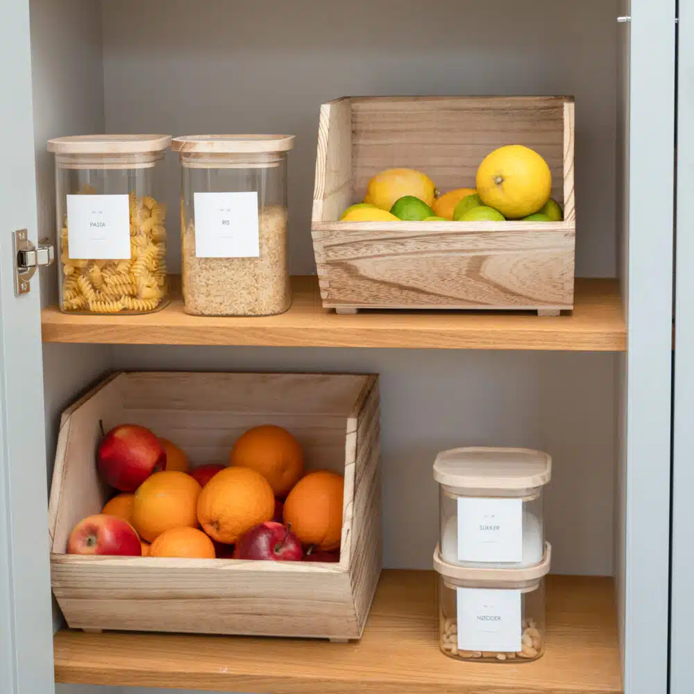 Flora – Opbevaringsglas med låg i heveatræ (sæt med 3 eller 4 stk.)