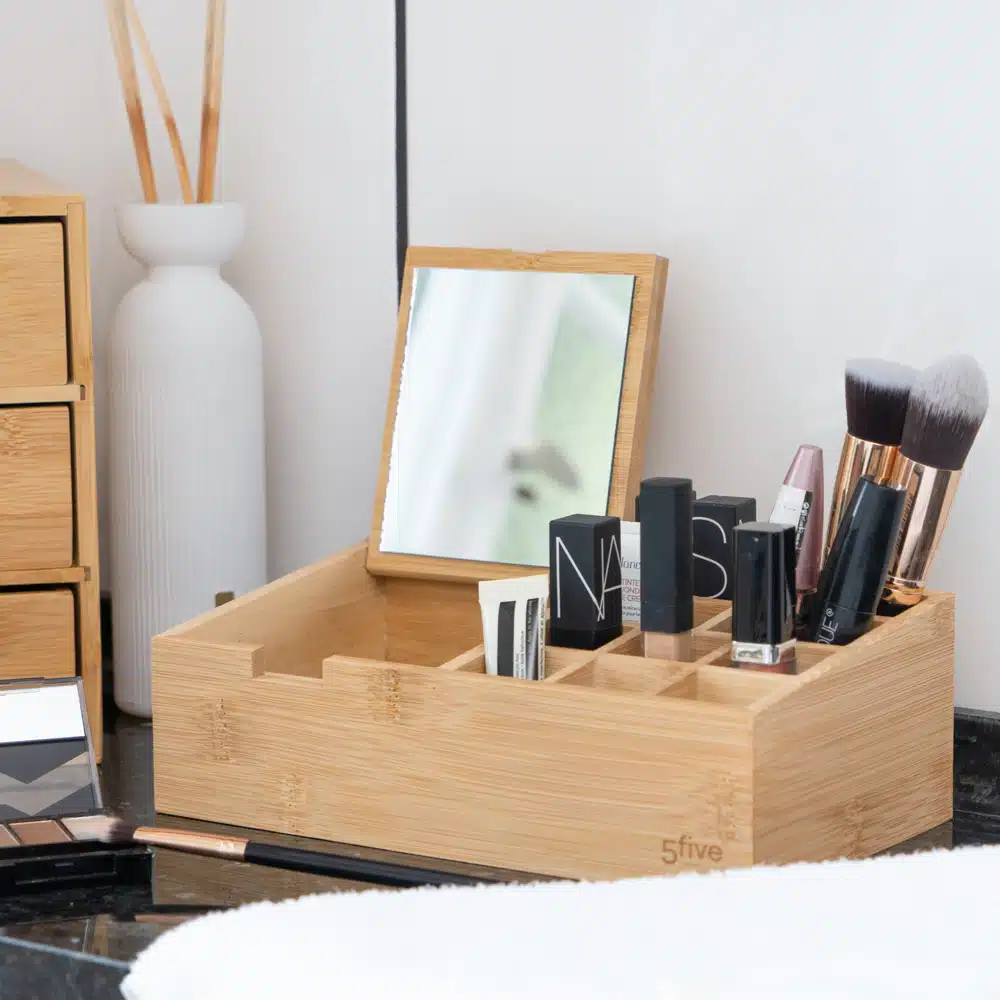 Adeline – Makeupopbevaring i bambus (2 varianter)