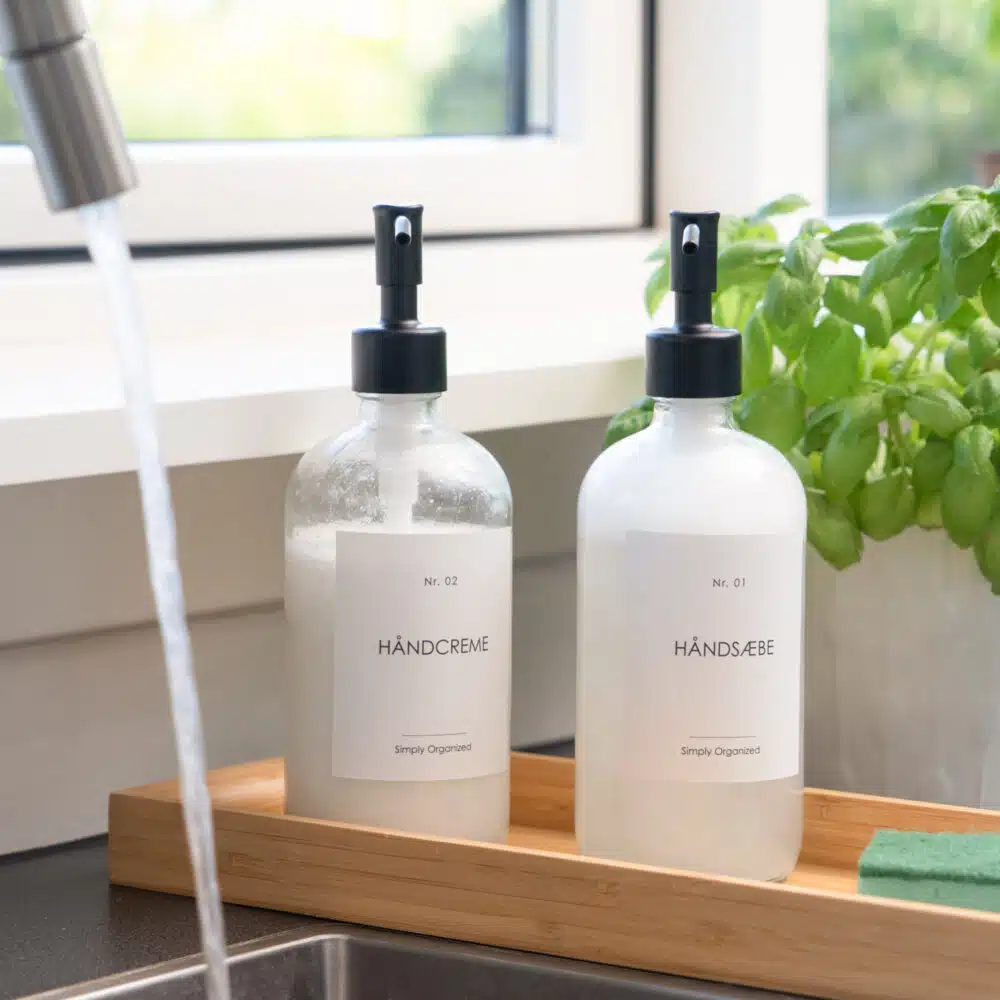Freja – Sæbedispenser i glas, 450 ml (4 pumpevarianter)
