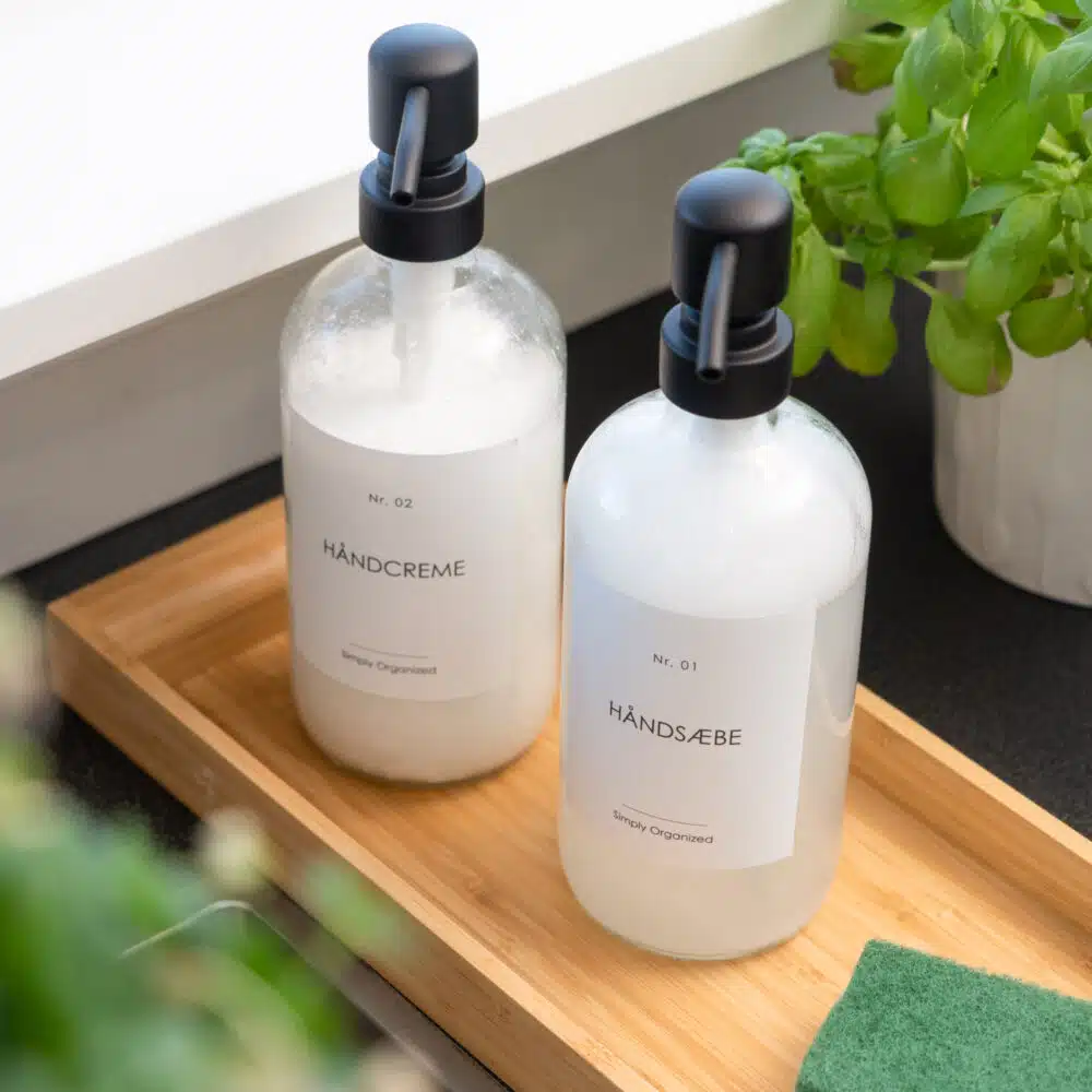 Freja – Sæbedispenser i glas, 450 ml (4 pumpevarianter)