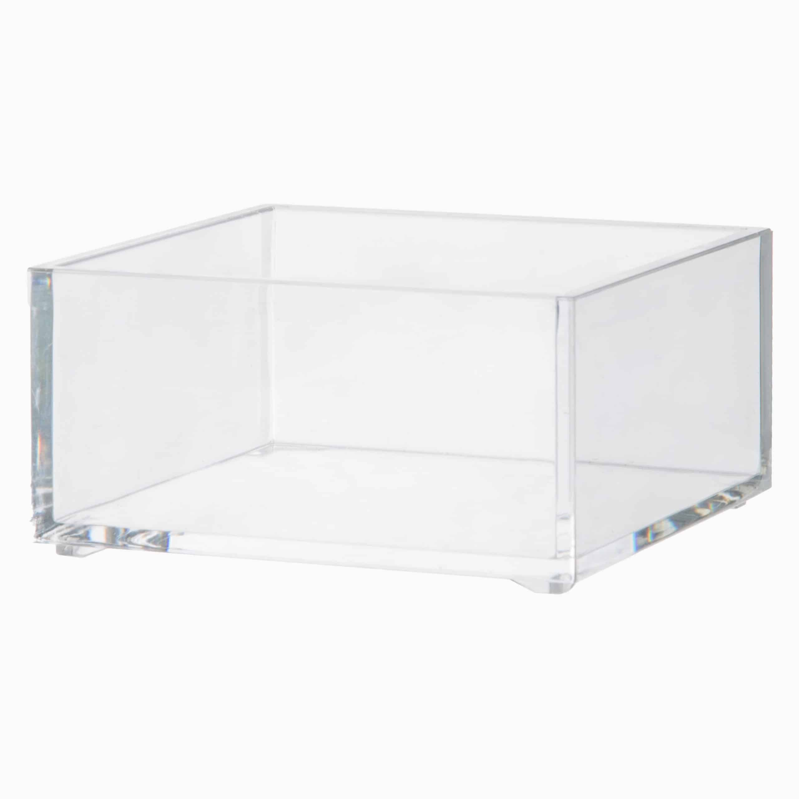 Skuffekasse i klar plast – Transparent – 9,6cm x 9,6cm x 4,9cm – Ronja
