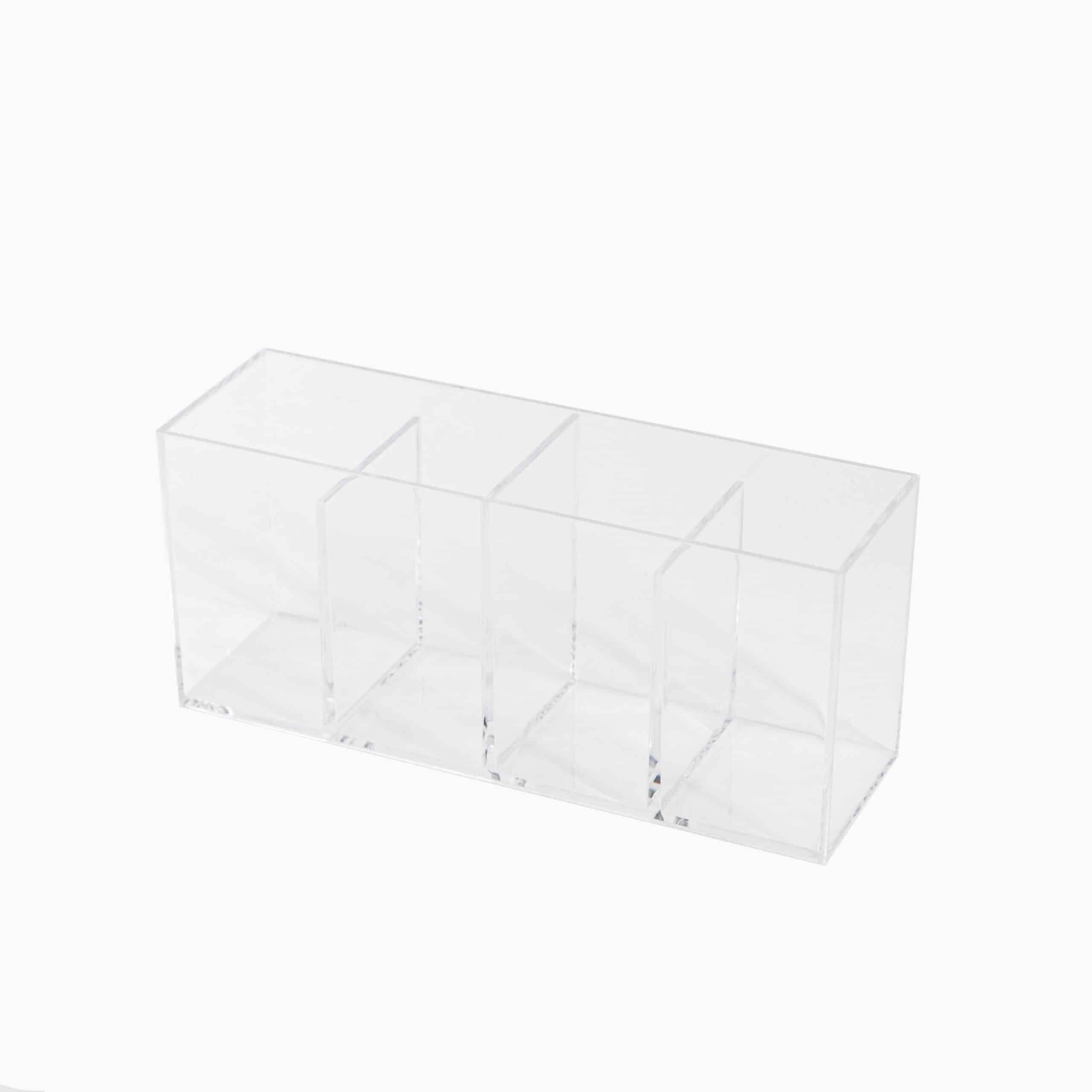 Organizer med fire rum – Transparent – 22,3cm x 7cm x 9,8cm – Ronja