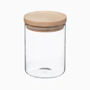 Elina - Opbevaringsglas med låg af heveatræ (3 størrelser)