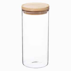 Elina - Opbevaringsglas med låg af heveatræ (3 størrelser)