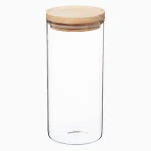 Elina - Opbevaringsglas med låg af heveatræ (3 størrelser)