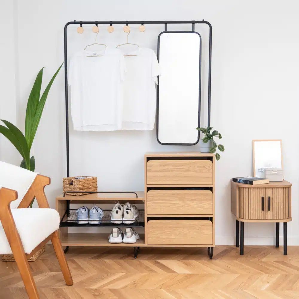 Zoe – Tøjstativ med kommode og spejl