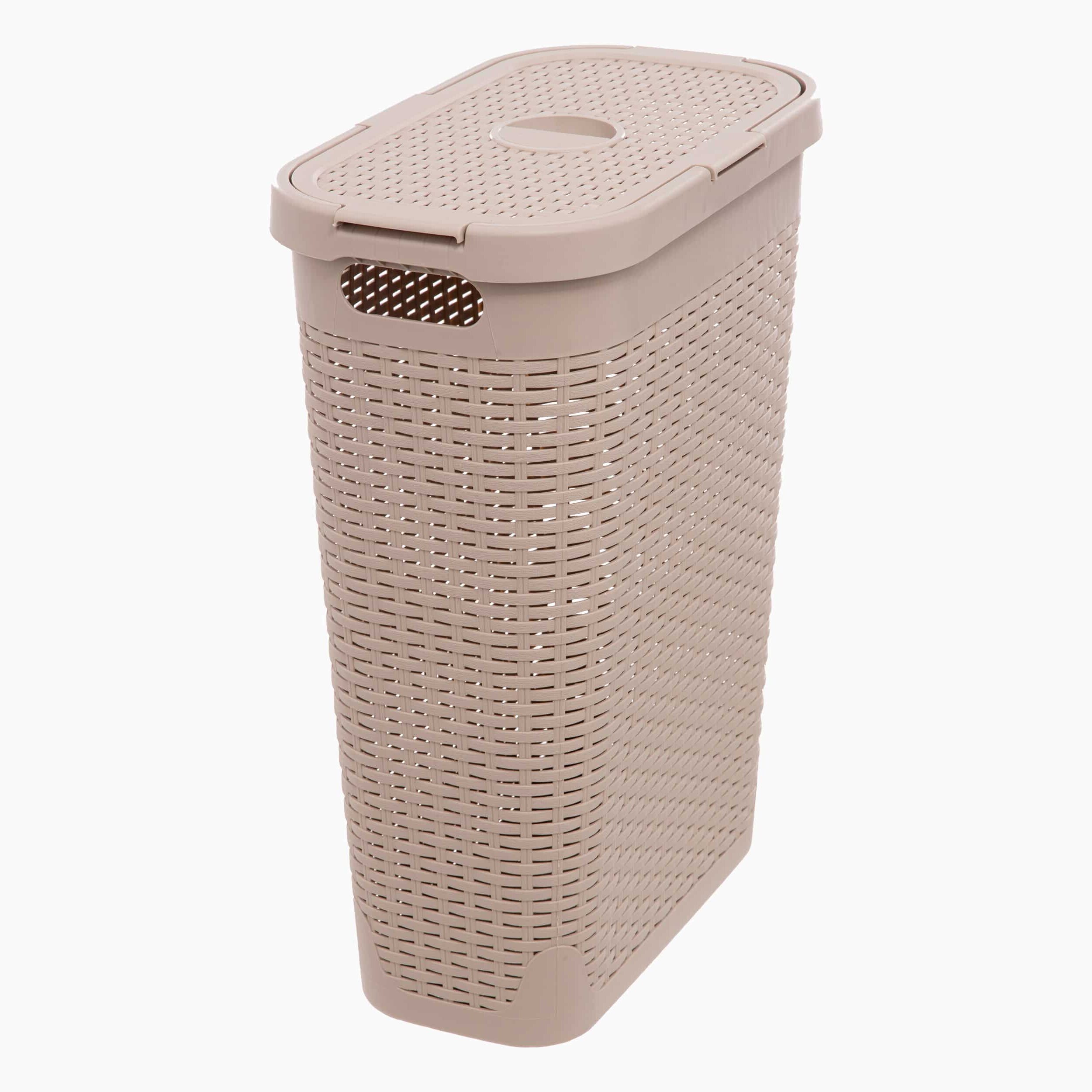 Vasketøjskurv i plast – Beige – 26,5cm x 46,4cm x 60,5cm – Katja