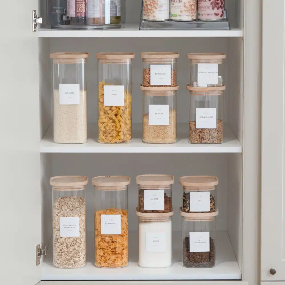 Startpakke med de skønne Flora opbevaringsglas (inkl. labels)