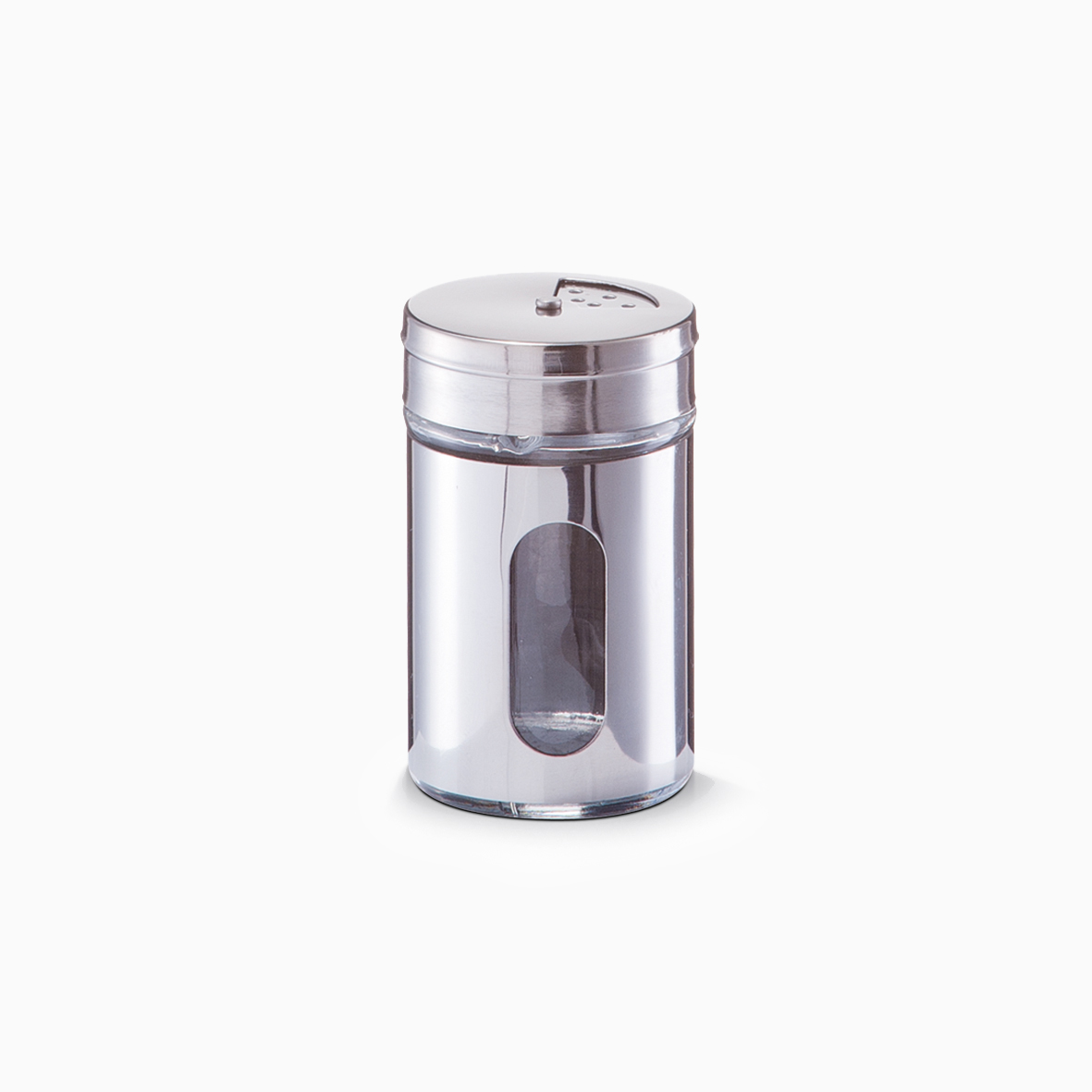 Krydderibeholder i rustfri stål (85 mL) – Sølv – 5cm x 5cm x 8,5cm – Yvette