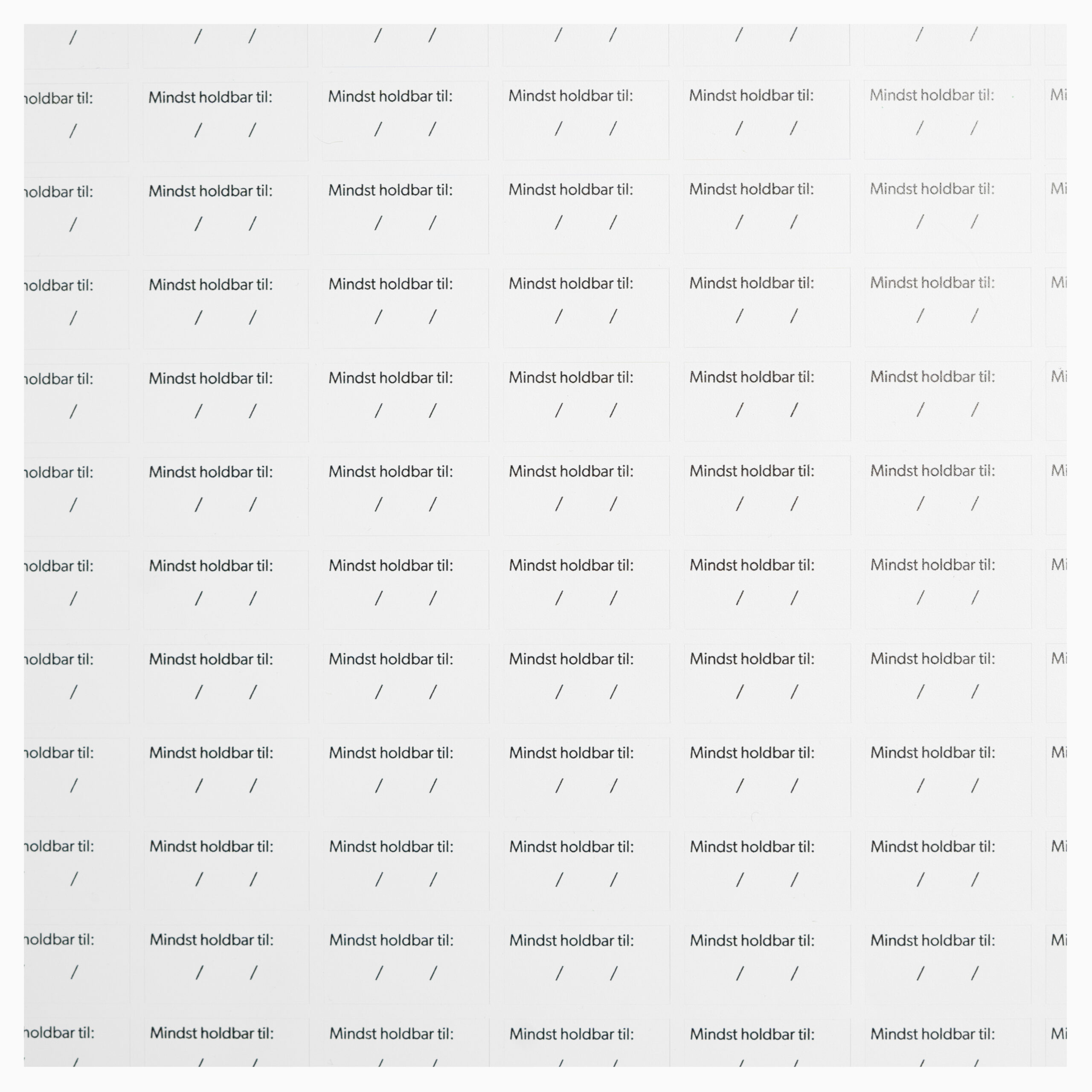 Udløbsdato labels (238 stk.) – Hvid – 1,5cm x 0,1cm x 1cm – Mette