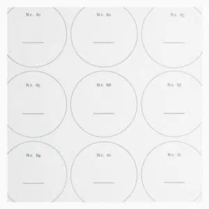 Rosalia - Runde blanke labels, 20 stk. (4,3 cm i diameter)