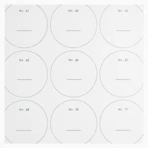 Rosalia - Runde blanke labels, 20 stk. (4,3 cm i diameter)