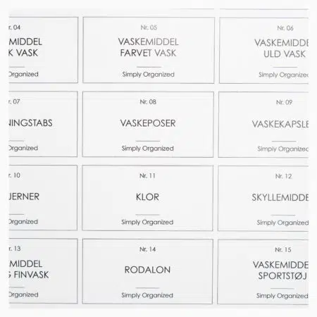 Aurora – Etiketter til vaskemiddel, 18 stk.