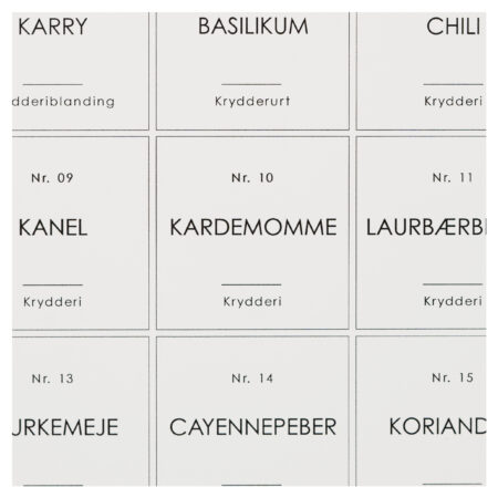 Rosalia – Kvadratiske krydderilabels, 80 stk. (2 varianter)