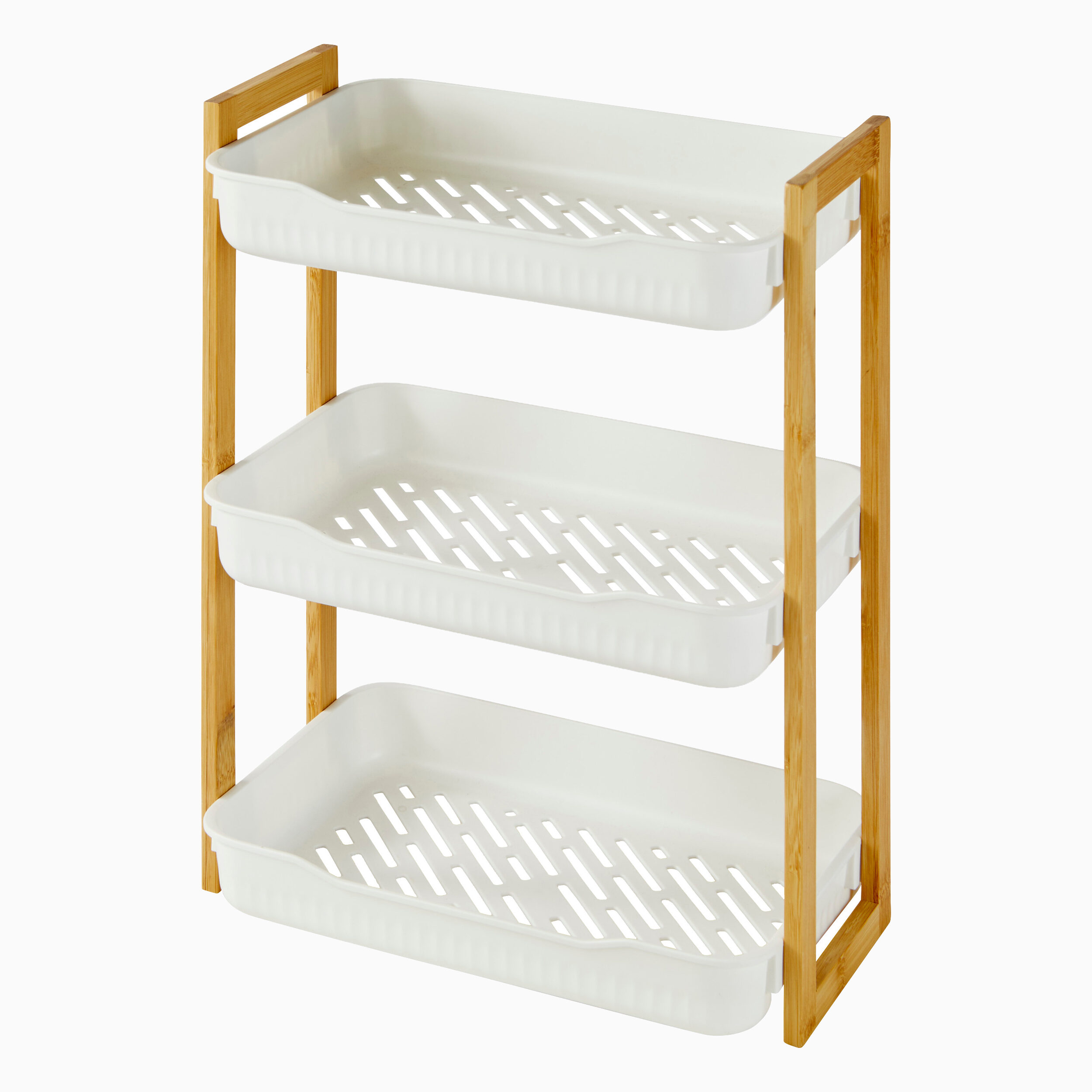 Minireol i bambus med 3 hylder – Natur – 35cm x 45cm x 20,5cm – Adeline