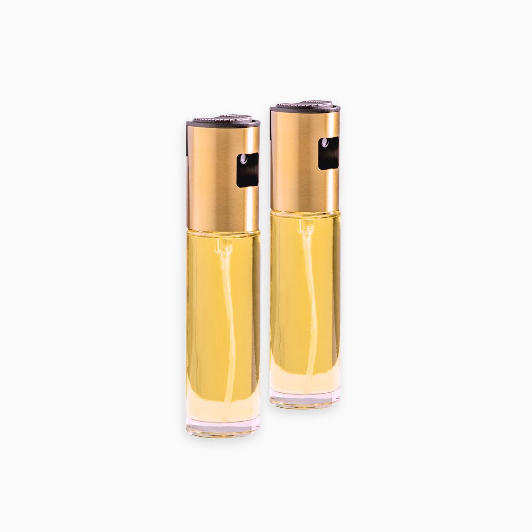 Sprayflaske til olie (100 ml, 2 stk.) – Transparent – 3,99cm x 3,99cm x 18,49cm – Lærke