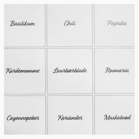 Rosalia – Kvadratiske krydderilabels (80 stk.)