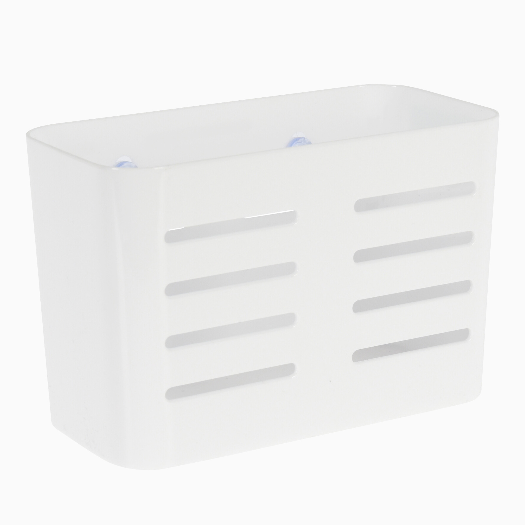 Opbevaringskurv med sugekop (3 størrelser) – Hvid – 18,5cm x 10cm x 18cm – Irma