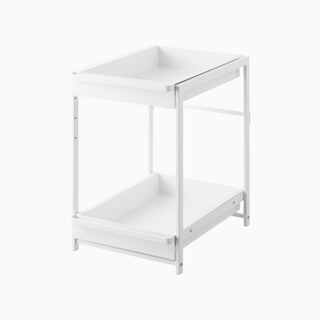 Yamazaki Minireol med udtrækshylder – Hvid – 30,4cm x 42,4cm x 45,3cm – Thora