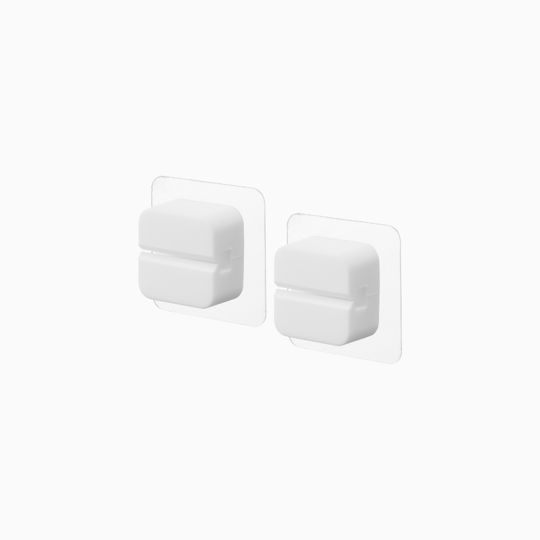 Selvklæbende kabelholder (2 stk.) – Hvid – 4,5cm x 4,5cm x 1,8cm – Tekna
